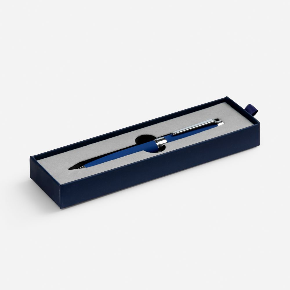 Ручка шариковая Broad Ring Soft Touch в футляре, синяя-1