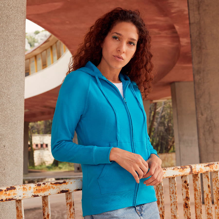 Толстовка женская без начеса LADIES LIGHTWEIGHT HOODED SWEAT 240, темно-синий-1