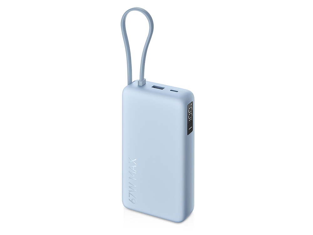 Внешний аккумулятор со встроенным кабелем Xiaomi 67W Power Bank 20000 (Integrated Cable) Ice Blue-0