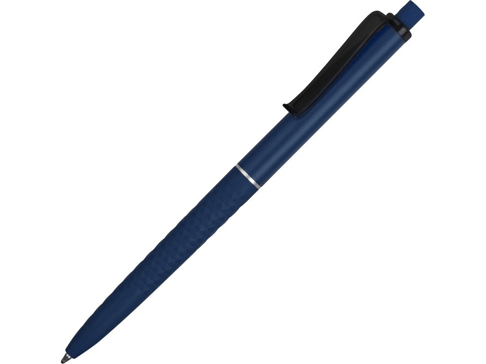Ручка пластиковая soft-touch шариковая Plane, темно-синий-0