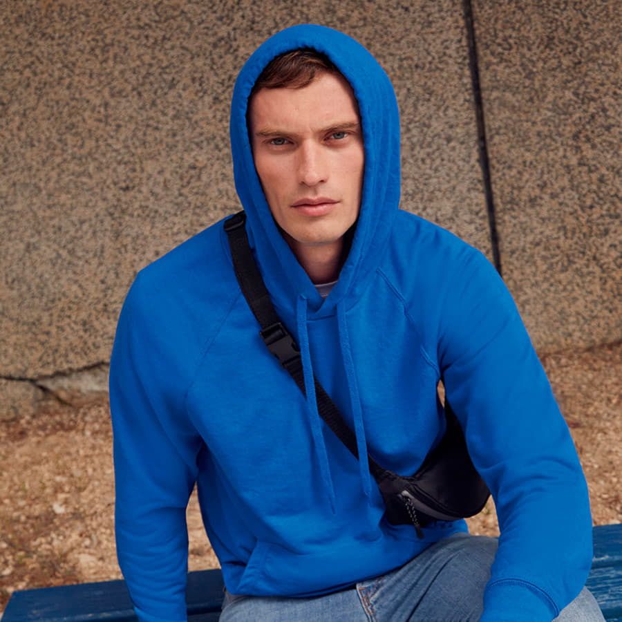 Толстовка без начеса LIGHTWEIGHT HOODED SWEAT 240, синий-2