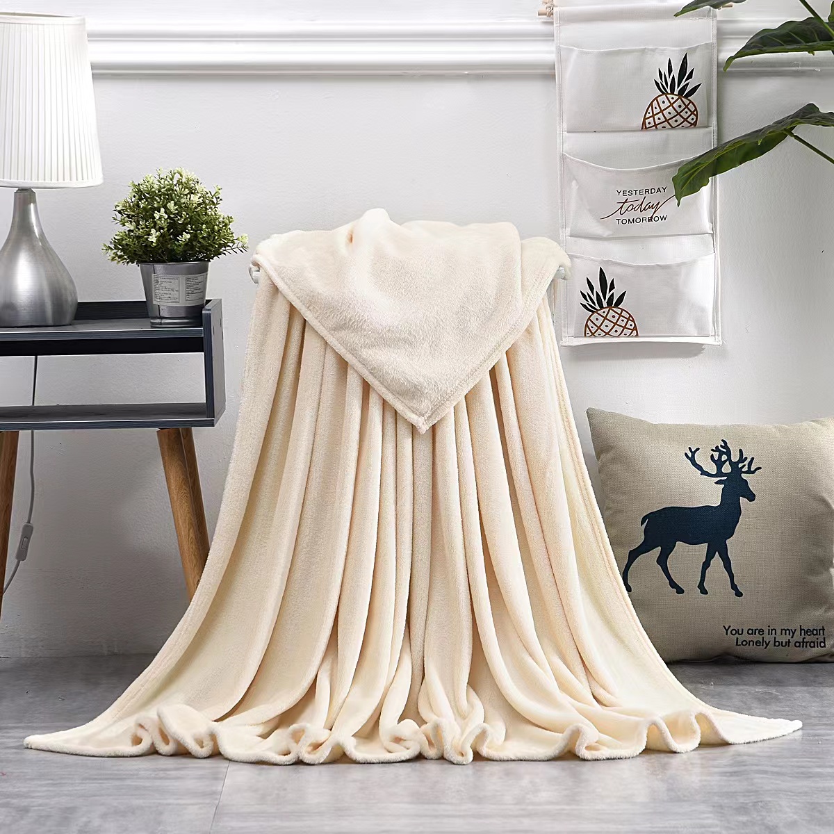 Плед флисовый SUPER SOFT COMFORT TRAVEL, Бежевый-4
