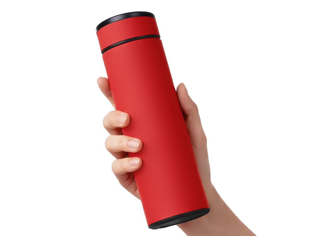 Вакуумный термос Vacuum Flask C1, soft touch, 420мл, красный-4