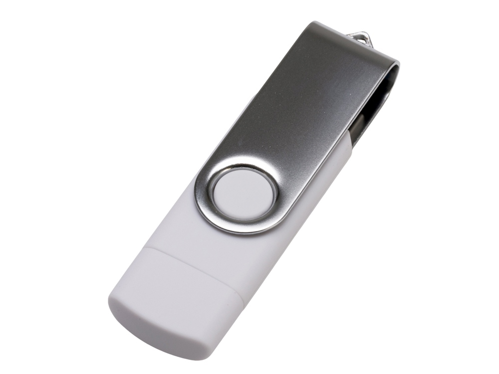 USB3.0/USB Type-C флешка на 32 Гб Квебек C, белый-2