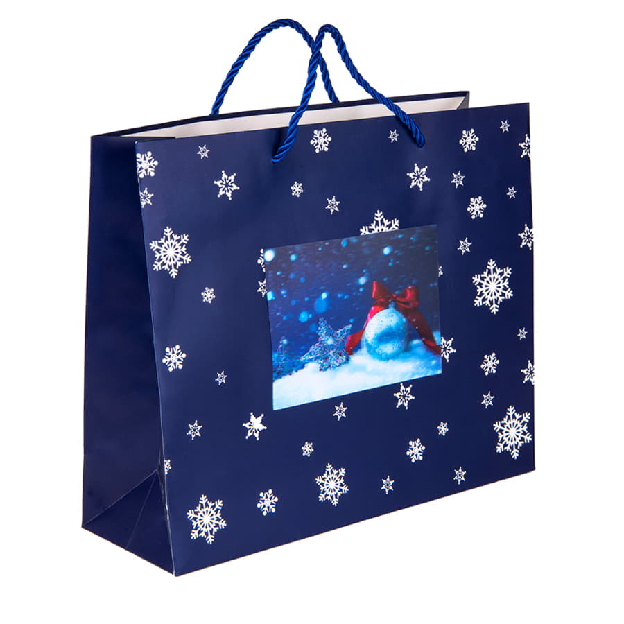 Пакет малый   BLUE WONDER размер 32 x 27 x 11 см, синий-1