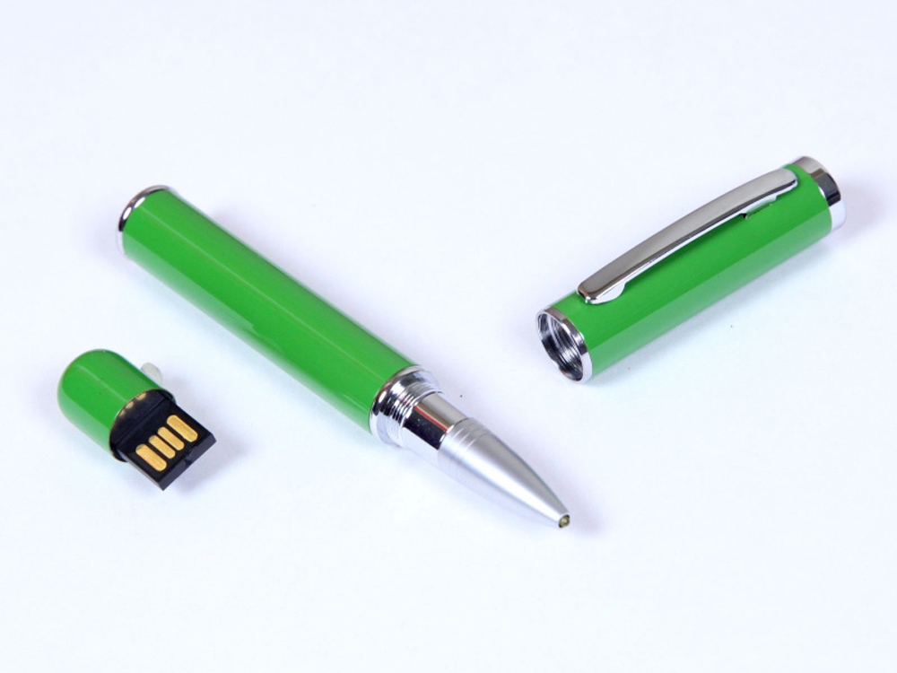 USB-флешка на 32 Гб в виде ручки с мини чипом, зеленый-0