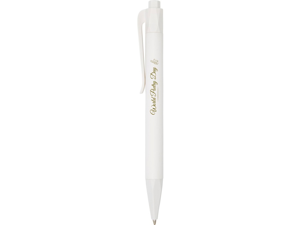Шариковая ручка Terra из кукурузного пластика, белый-4