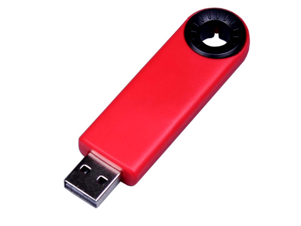 USB-флешка промо на 32 Гб прямоугольной формы, выдвижной механизм, черный-0