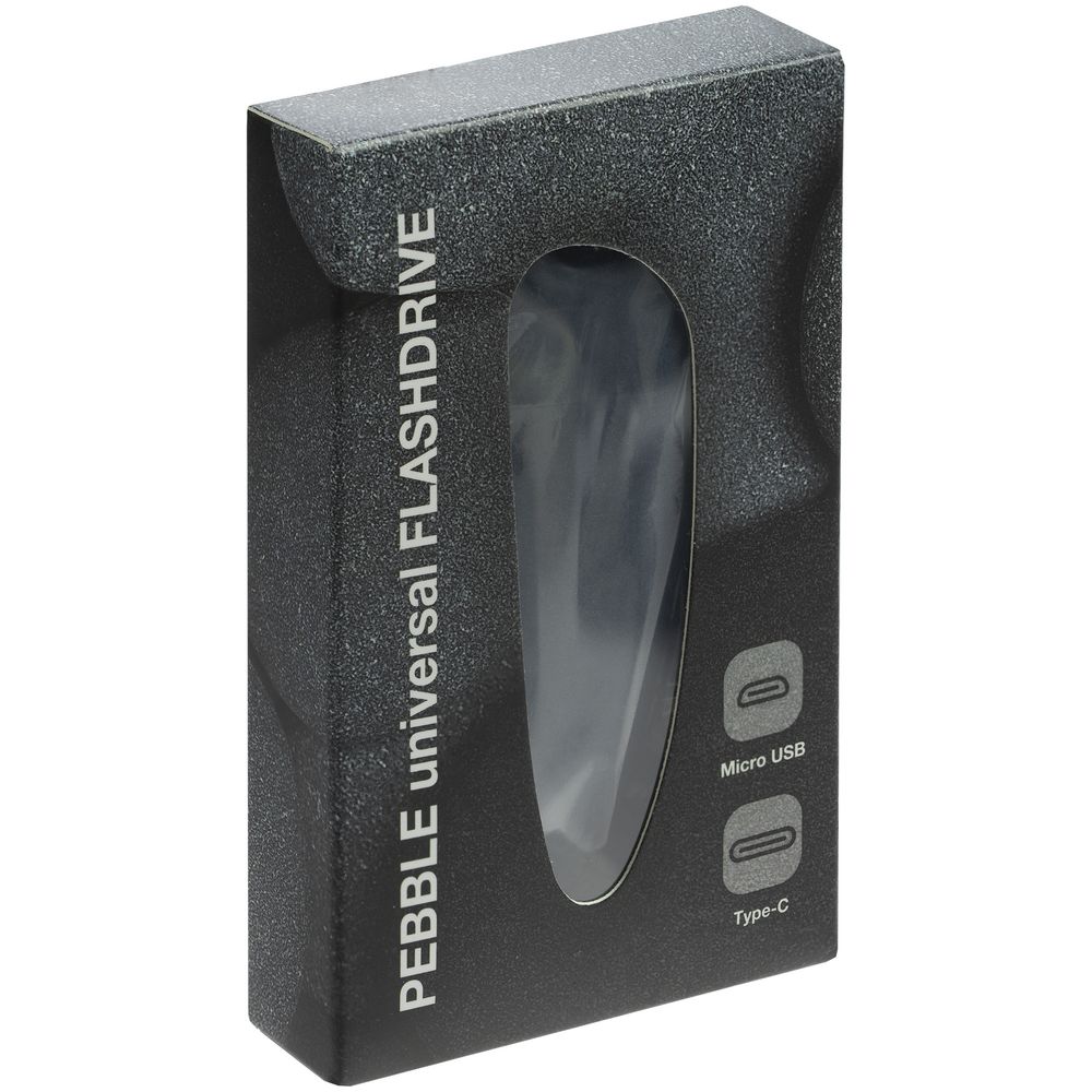 Флешка Pebble Universal, USB 3.0, серо-синяя, 32 Гб-5