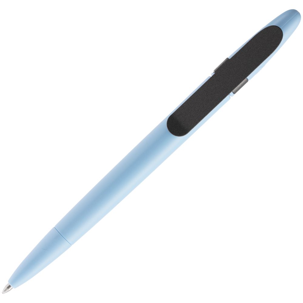 Ручка шариковая Prodir DS5 TSM Metal Clip, голубая с серым-4
