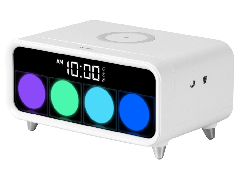 Часы с беспроводным зарядным устройством Rombica Timebox 1, белый-1