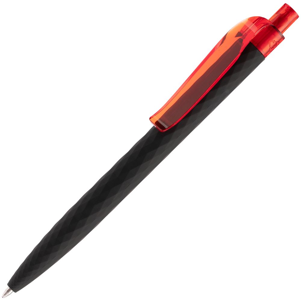 Ручка шариковая Prodir QS01 PRT-T Soft Touch, черная с красным-0