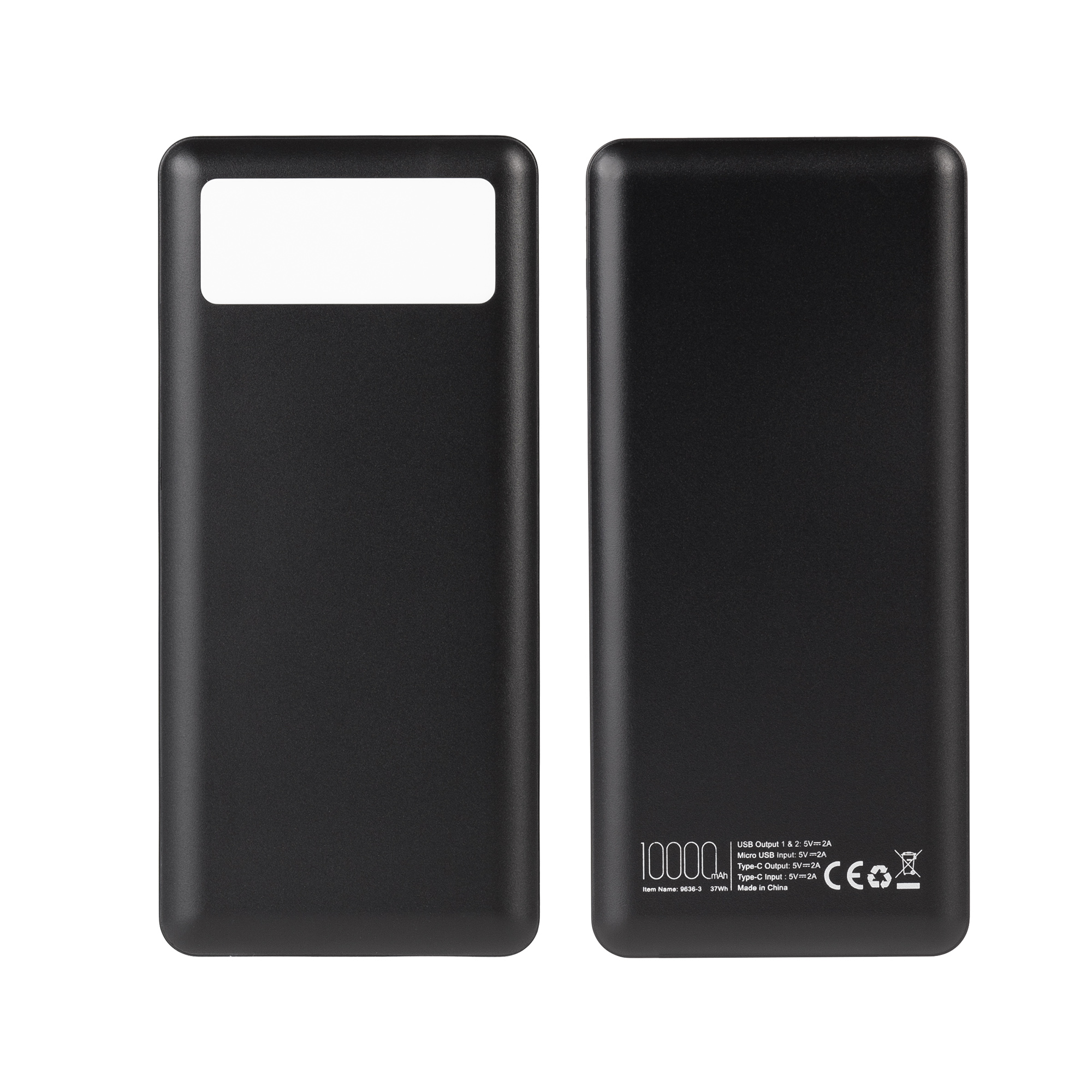 Зарядное устройство "Lumos" 10000 mAh с фонариком, черный-0