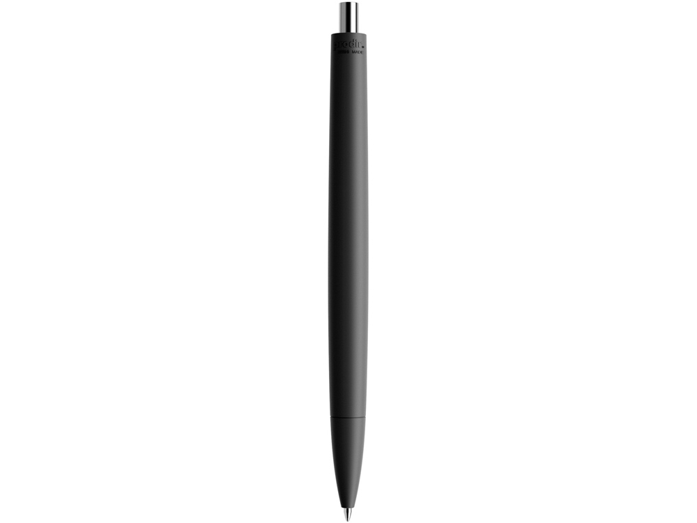 Ручка пластиковая шариковая Prodir ds6prr-Z75 софт-тач, черный с серебристой кнопкой-2