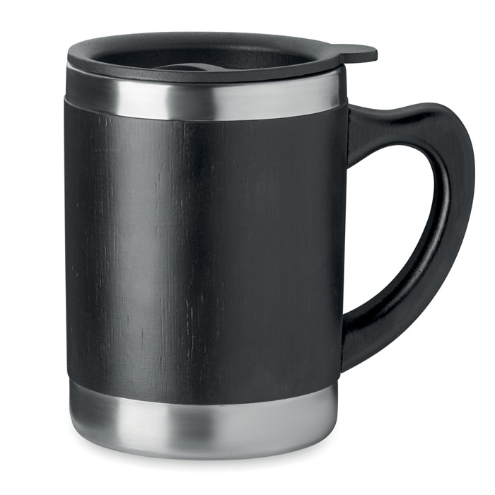 Термостакан из бамбука 300ml, черный-0