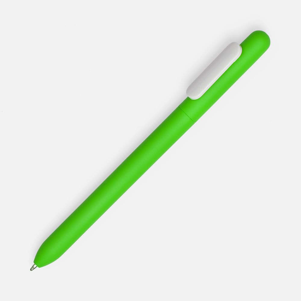 Ручка шариковая Swiper Soft Touch, зеленая с белым-0