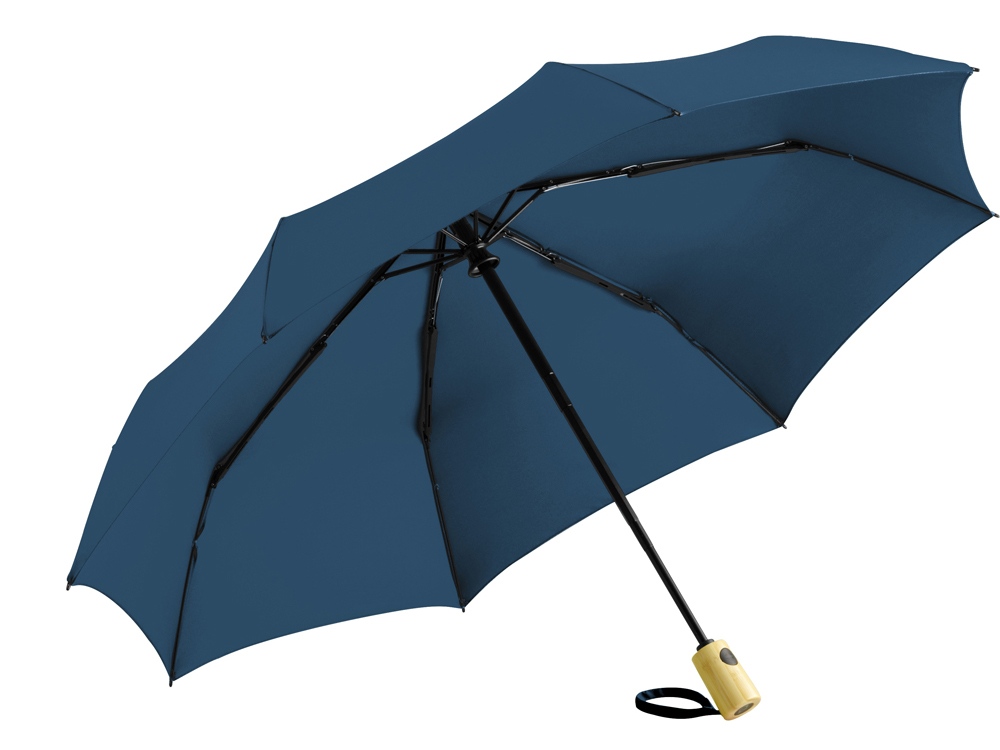 Зонт складной 5429 ÖkoBrella из бамбука, полуавтомат, черный-1