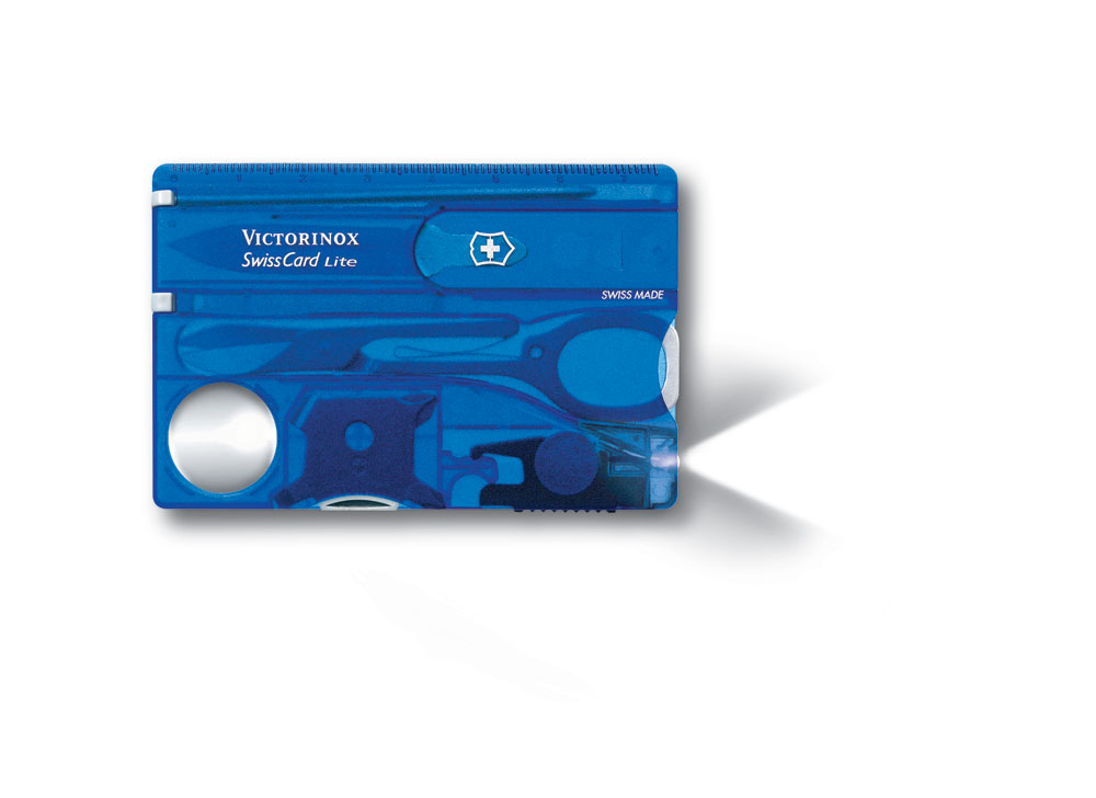 Швейцарская карточка VICTORINOX SwissCard Lite, 13 функций, полупрозрачная синяя-0