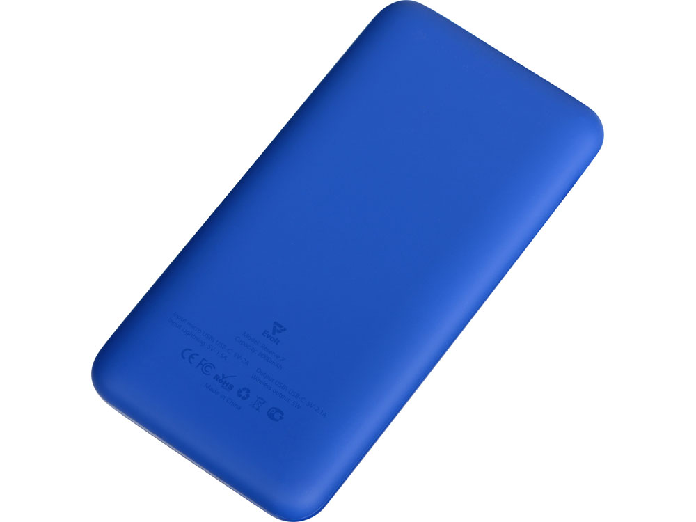 Внешний беспроводной аккумулятор с подсветкой лого Reserve X v.2, 8000 mAh, ярко-синий-3