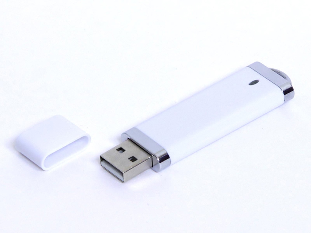 USB-флешка промо на 32 Гб прямоугольной классической формы, белый-0