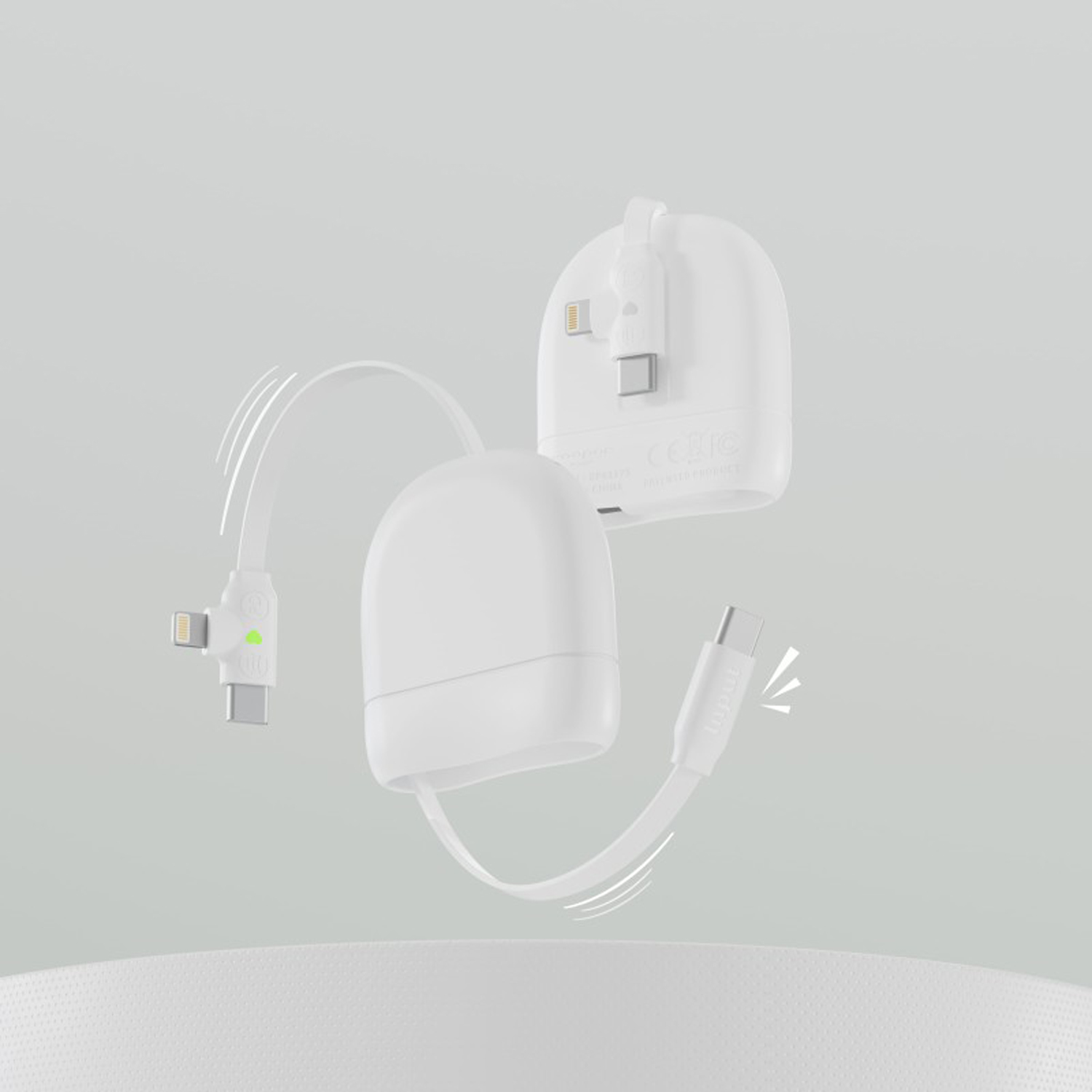 Кабель Xoopar ICE-R с ретрактором 2 в 1, разъёмы USB-C и Lightning, 60 Вт-5