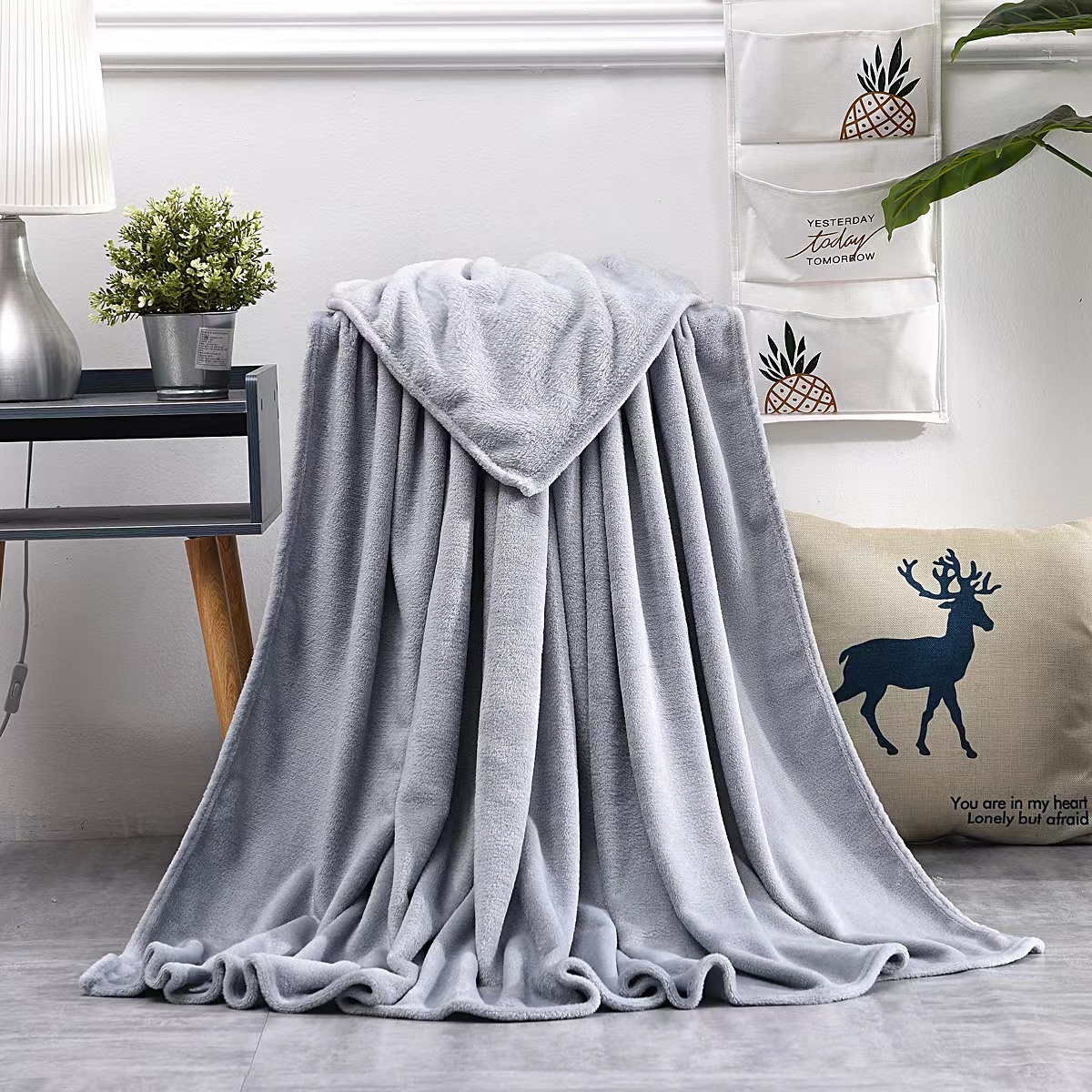 Плед флисовый SUPER SOFT COMFORT TRAVEL, Серый-3