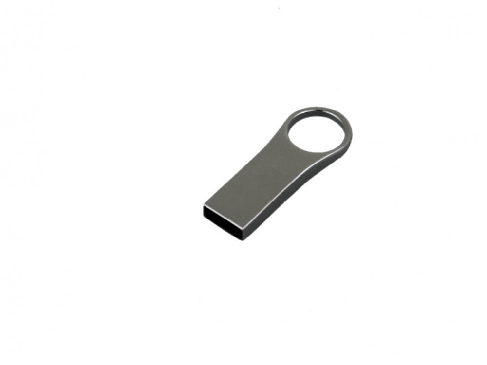 USB-флешка на 64 ГБ с мини чипом, компактный дизайн с большим круглым отверстием., серебро-0