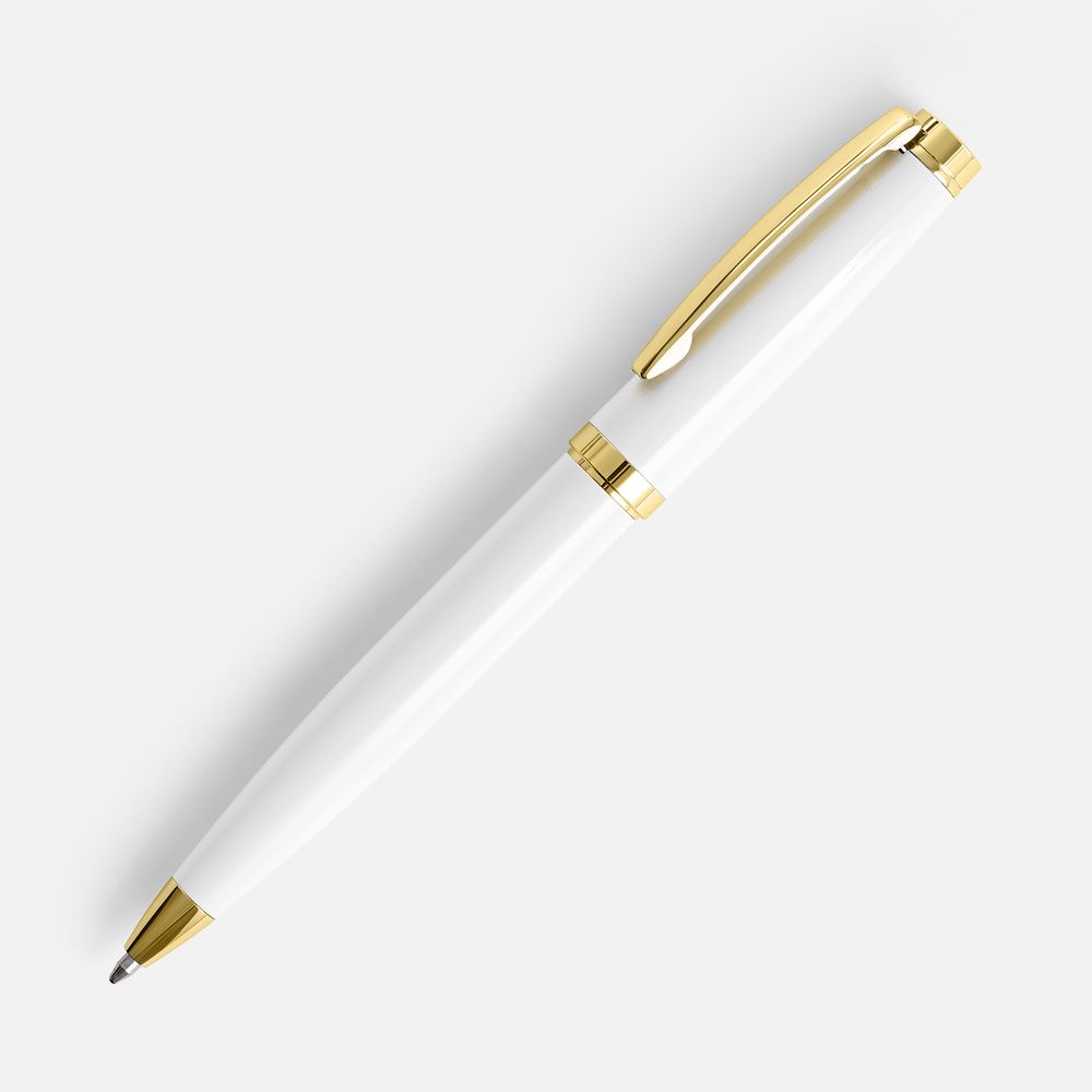 Ручка шариковая Letra Gold, глянцевая, белая-0