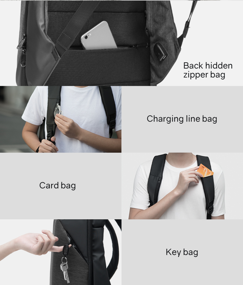 Рюкзак ClickPack 46х34х16 см, черный/серый-11