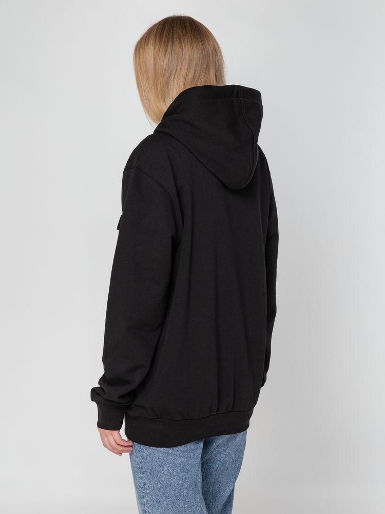 Худи унисекс с карманом на груди Chest Pocket, черное-5