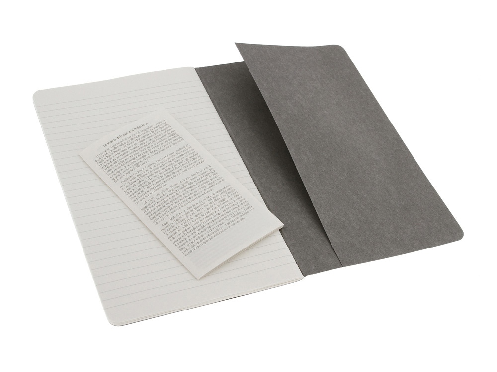 Записная книжка Moleskine Cahier (в линейку, 3 шт.), Large (13х21см), серый-3