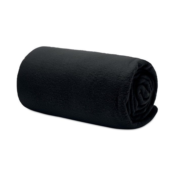 Флисовый дорожный плед из RPET, черный-7