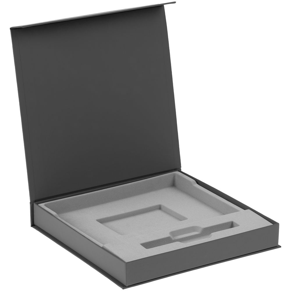 Коробка Memoria с ложементом под ежедневник и ручку, ver. 2, серая-1