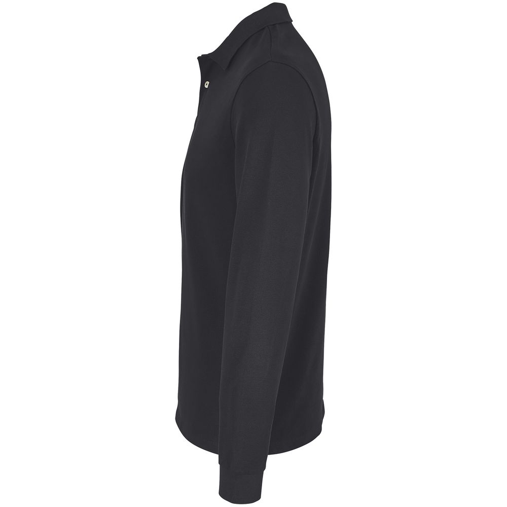 Рубашка поло унисекс с длинным рукавом Pacific LSL, черная-2