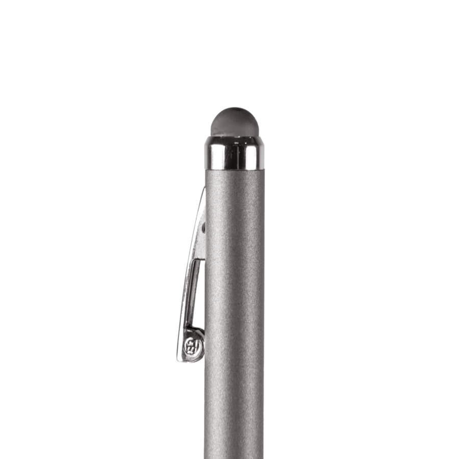 Ручка шариковая со стилусом CLICKER TOUCH, серый, серебристый-1