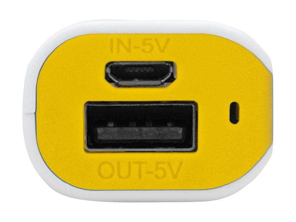 Портативное зарядное устройство (power bank) Basis, 2000 mAh, белый/желтый-2