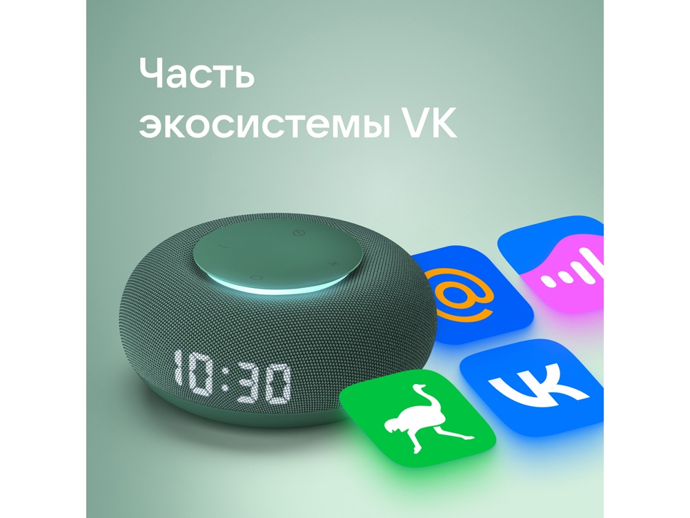 Умная колонка VK Капсула Мини с голосовым помощником Марусей, хвойный зеленый-6
