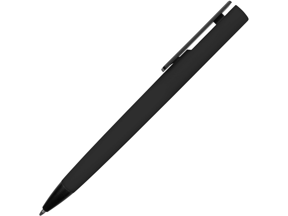 Ручка пластиковая soft-touch шариковая Taper, черный-2