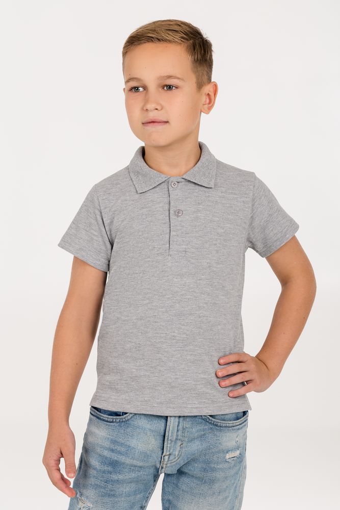 Рубашка поло детская Virma Kids, серый меланж-3