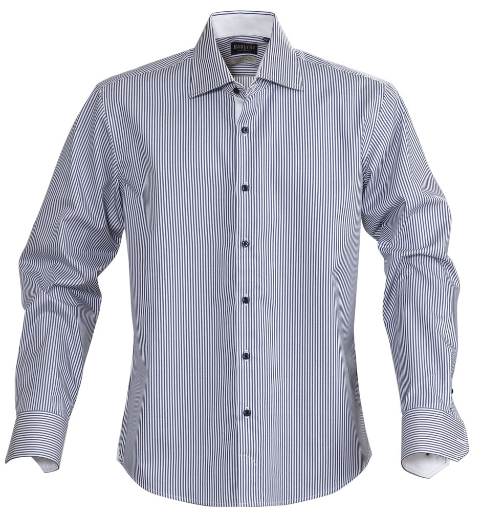 Рубашка мужская в полоску Reno, темно-синяя-1