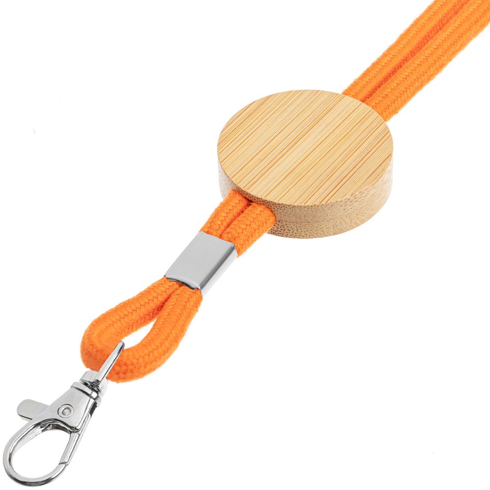 Шнурок для бейджа Tube Wood, оранжевый-2