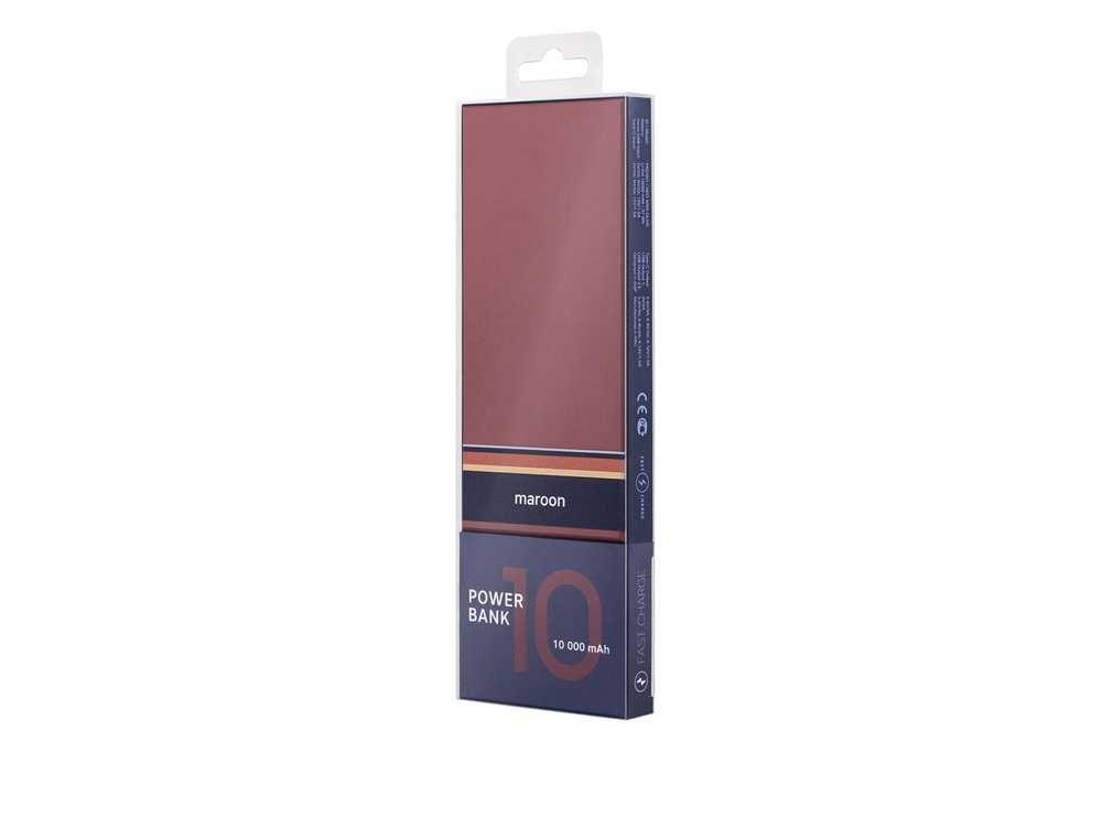 Внешний аккумулятор Rombica NEO ARIA Maroon, 10000мАч, Soft-touch, PD, QCharge, Type-C, бордовый/син-3