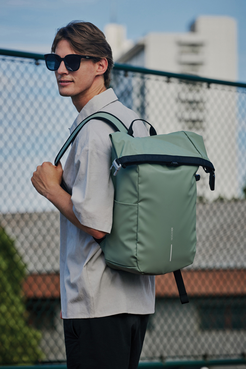 Антикражный рюкзак Urban Roll-top, зеленый-5