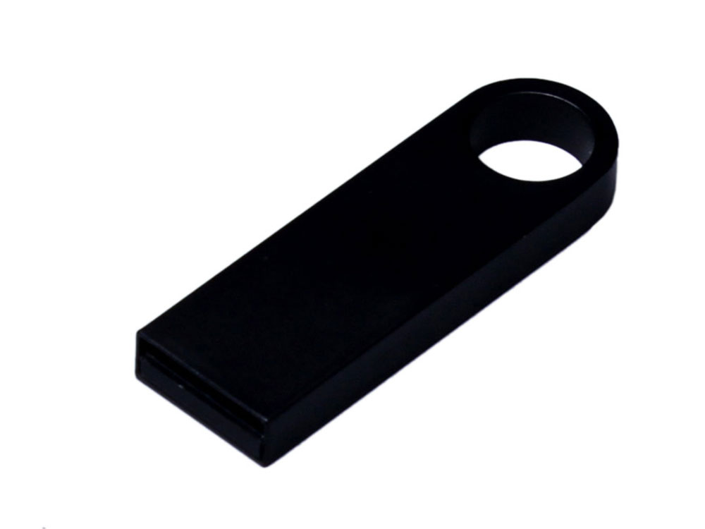 USB 2.0-флешка на 512 Мбайт с мини чипом и круглым отверстием, черный-1