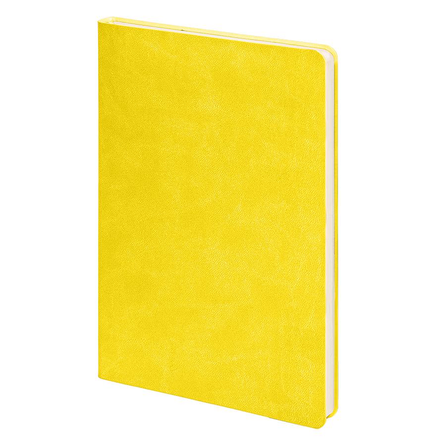 Бизнес-блокнот FUNKY, 130*210 мм, желтый,  серый форзац, мягкая обложка,  блок в линейку, желтый, серый-0