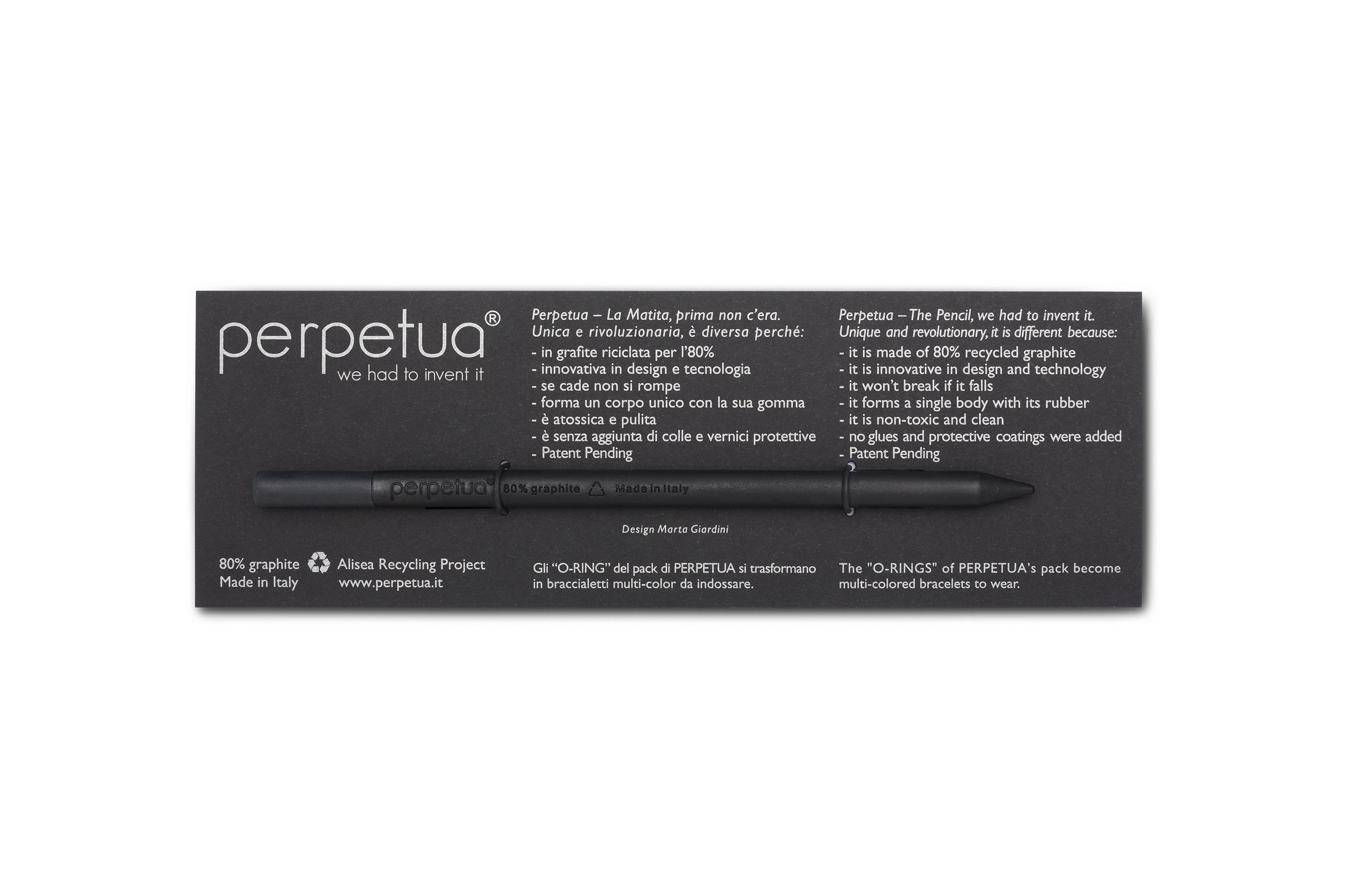 Карандаш графитовый Perpetua с черным ластиком-0