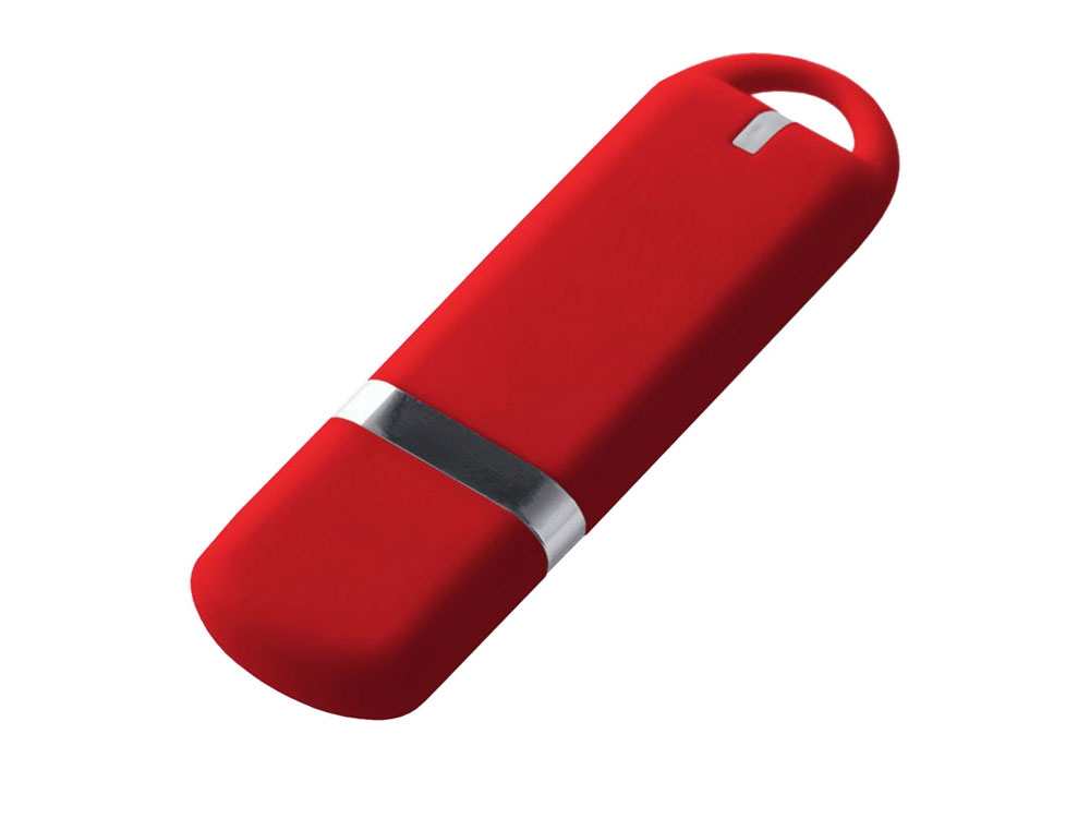 USB-флешка на 2 ГБ с покрытием soft-touch, красный-0