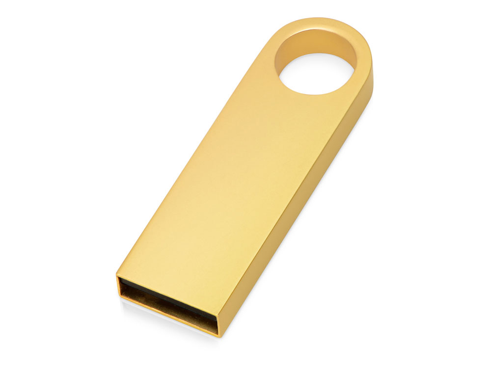 USB 2.0-флешка на 32 Гб с мини чипом и круглым отверстием, золотистыйй-0
