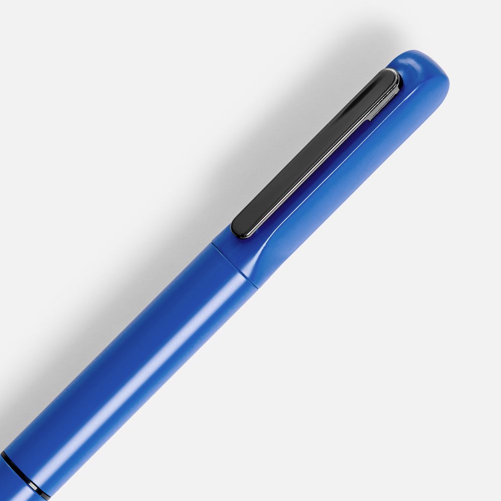 Ручка шариковая Lucenti с подсветкой логотипа, синяя-3