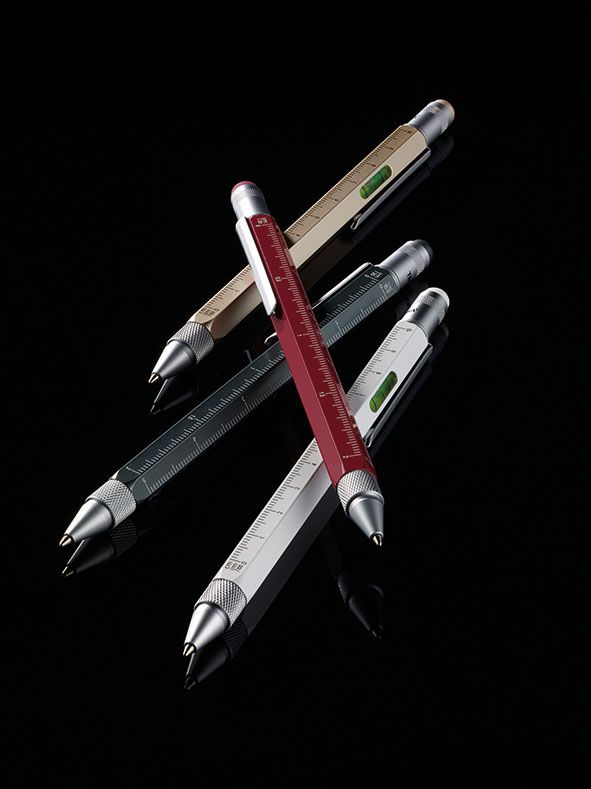 Ручка шариковая Construction, мультиинструмент, черная-3